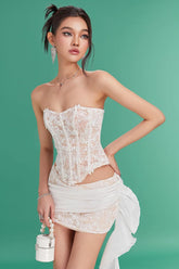 Strapless Lace Corset Dress Set | Dress In Beauty